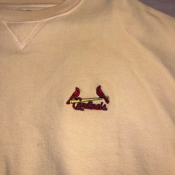 Cutter & Buck Mens St Louis Cardinals Yellow Crewneck Sweatshirt XL MLB Fleece - Picture 3 of 9